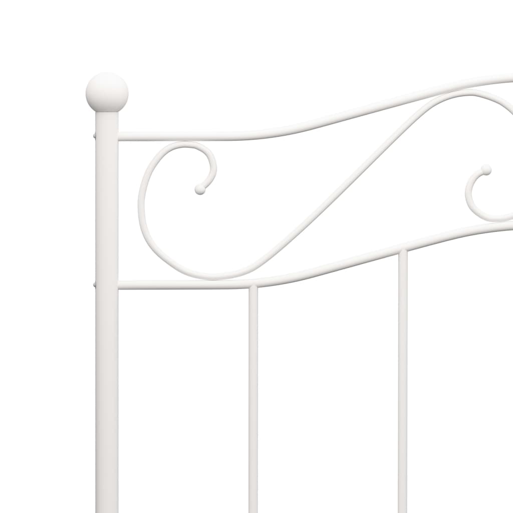 vidaXL Bed Frame without Mattress White Metal 90x200 cm