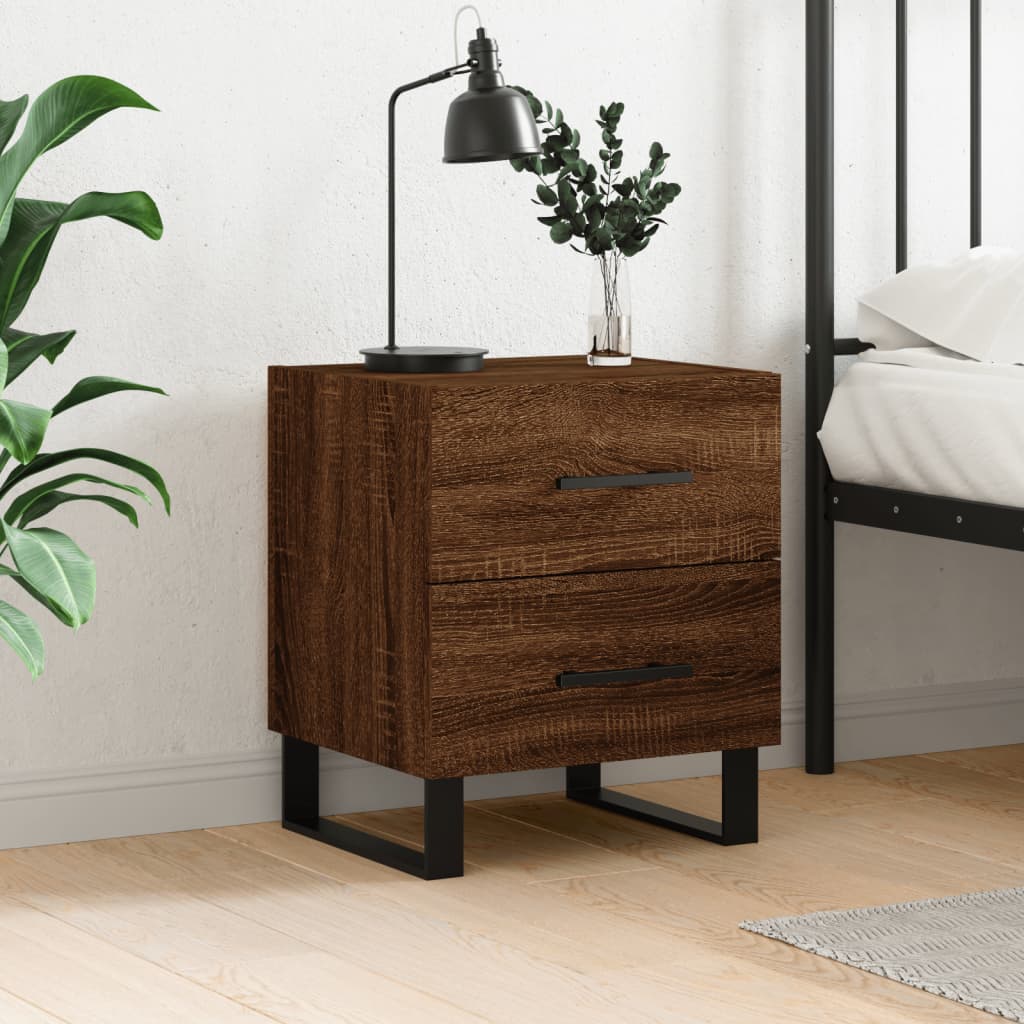 vidaXL Bedside Cabinet Brown Oak 40x35x47.5 cm Engineered Wood