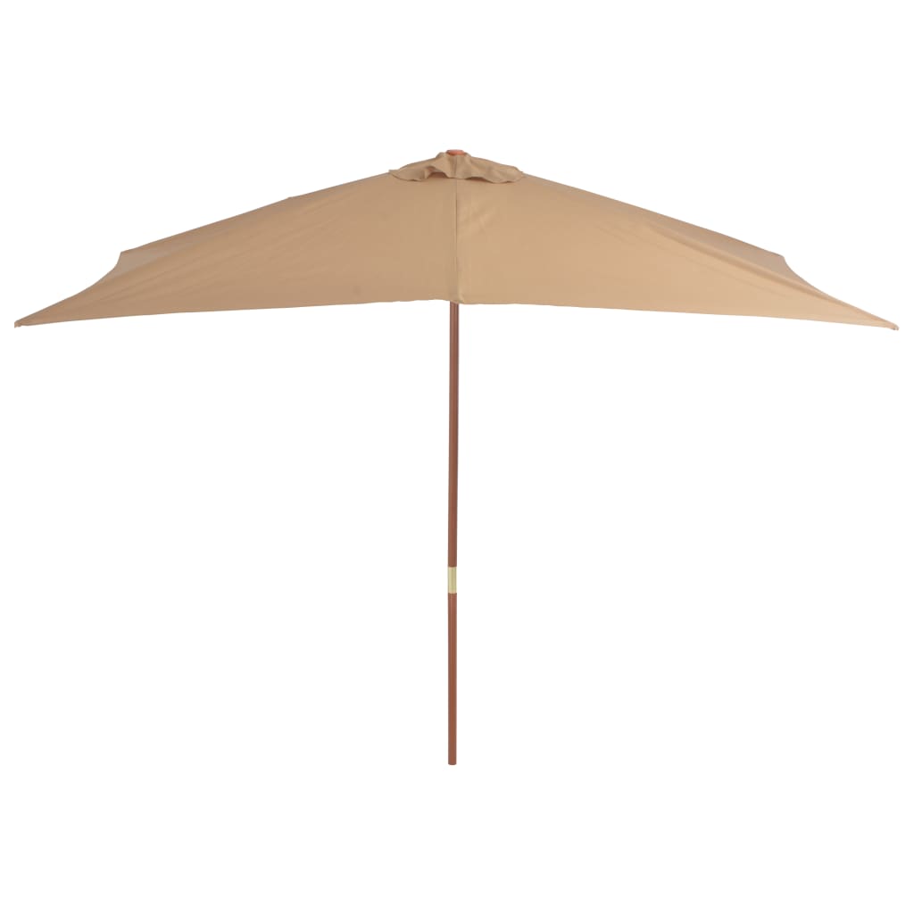 vidaXL Garden Parasol with Wooden Pole 200x300 cm Taupe