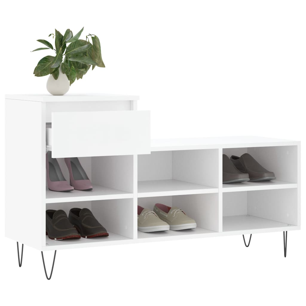 vidaXL Shoe Cabinet White 102x36x60 cm Engineered Wood