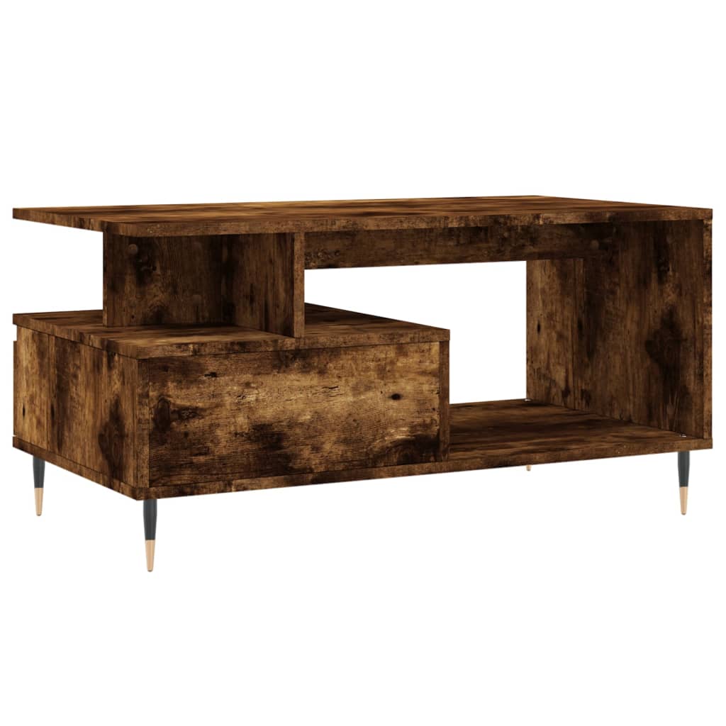 vidaXL Coffee Table Smoked Oak 90x49x45 cm Engineered Wood