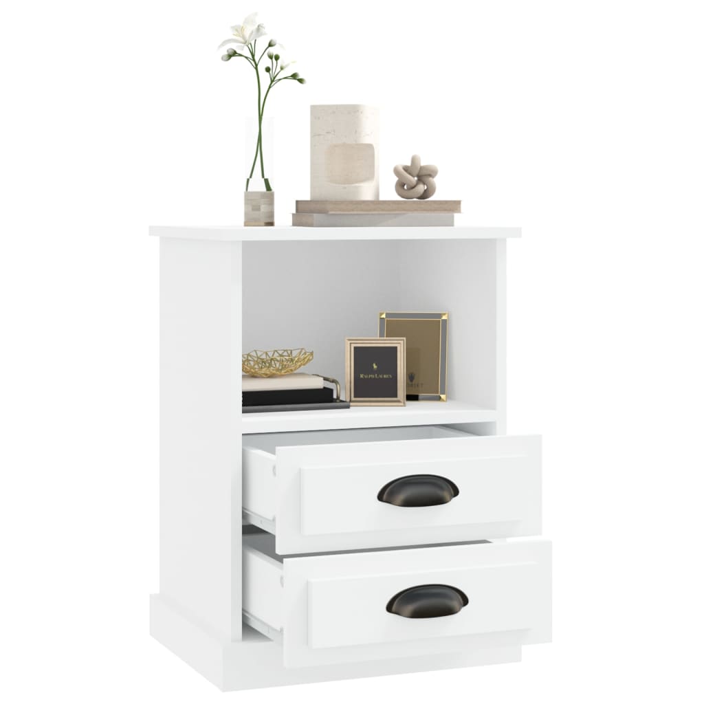 vidaXL Bedside Cabinets 2 pcs White 43x36x60 cm