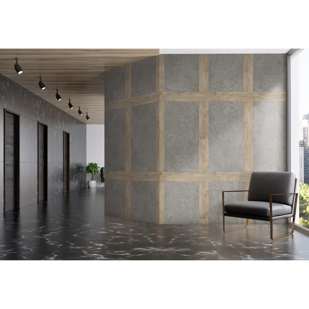 Grosfillex Wallcovering Tile Gx Wall+ 10pcs Hammam Wood 17x120cm