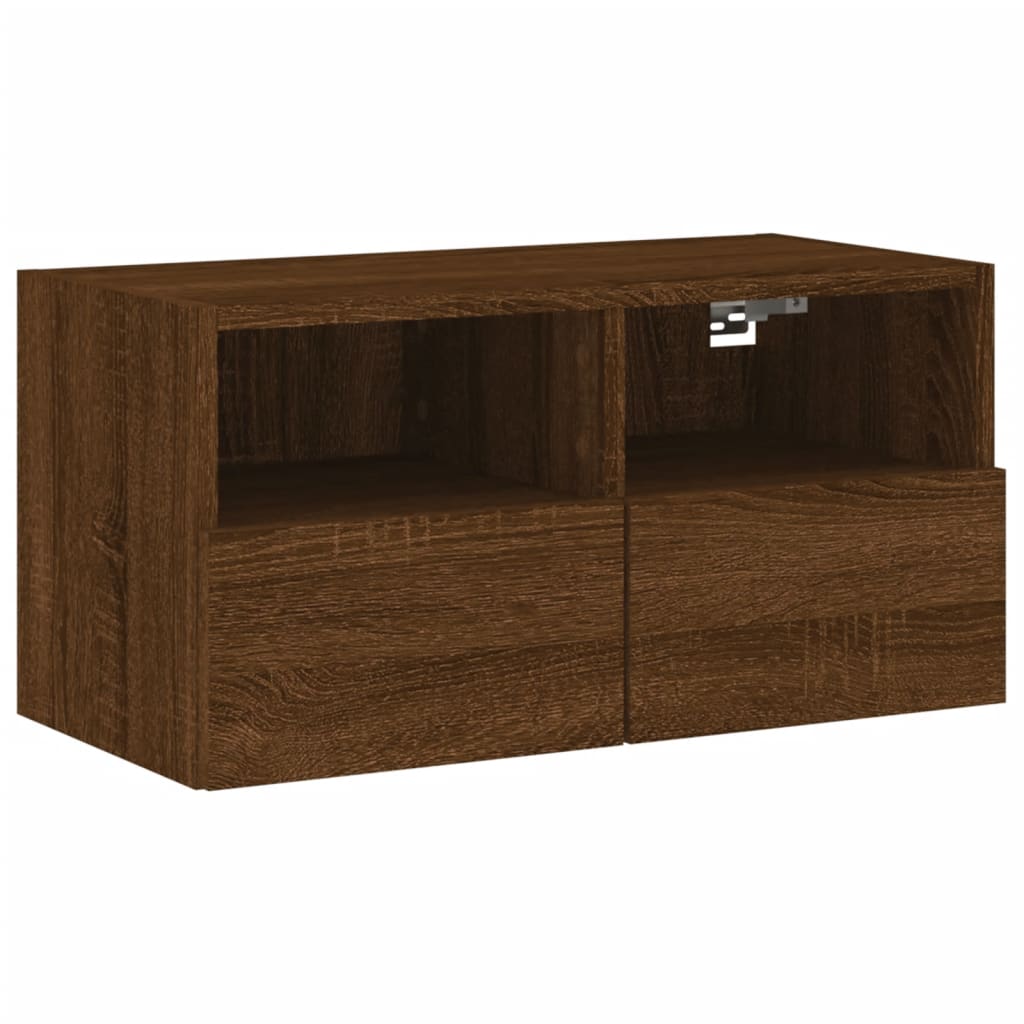 vidaXL TV Wall Cabinet Brown Oak 60x30x30 cm Engineered Wood