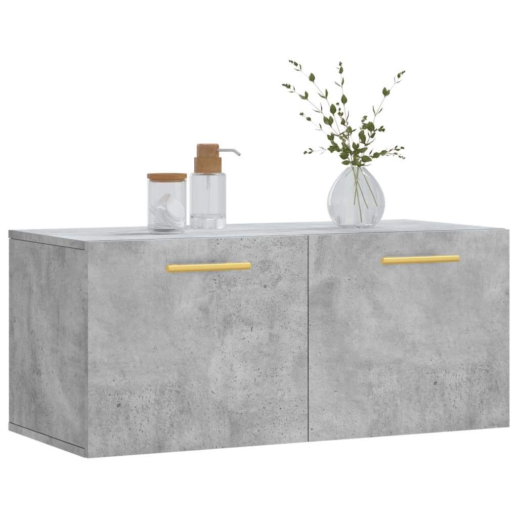 vidaXL Wall Cabinet Concrete Grey 80x36.5x35 cm Engineered Wood