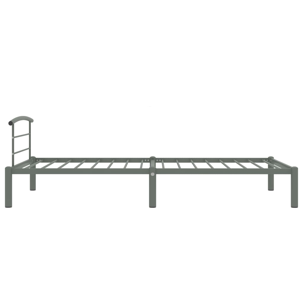 vidaXL Bed Frame without Mattress Grey Metal 100x200 cm