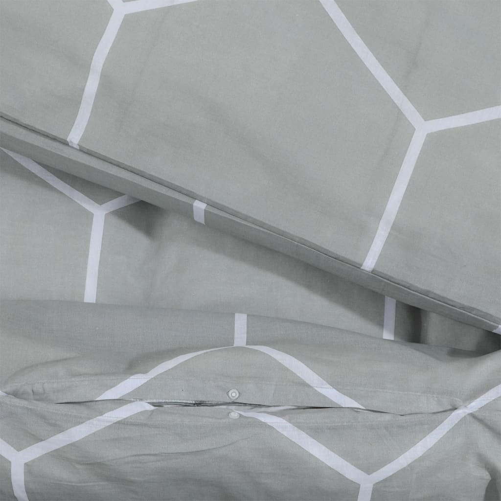 vidaXL Duvet Cover Set Grey 220x240 cm Cotton