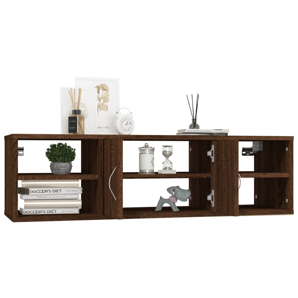 vidaXL Wall Shelf Brown Oak 102x30x29 cm Engineered Wood