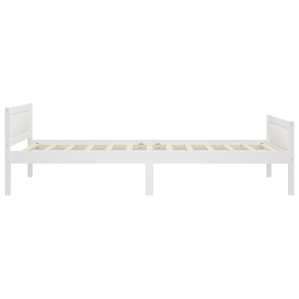 vidaXL Bed Frame without Mattress Solid Pinewood White 100x200 cm