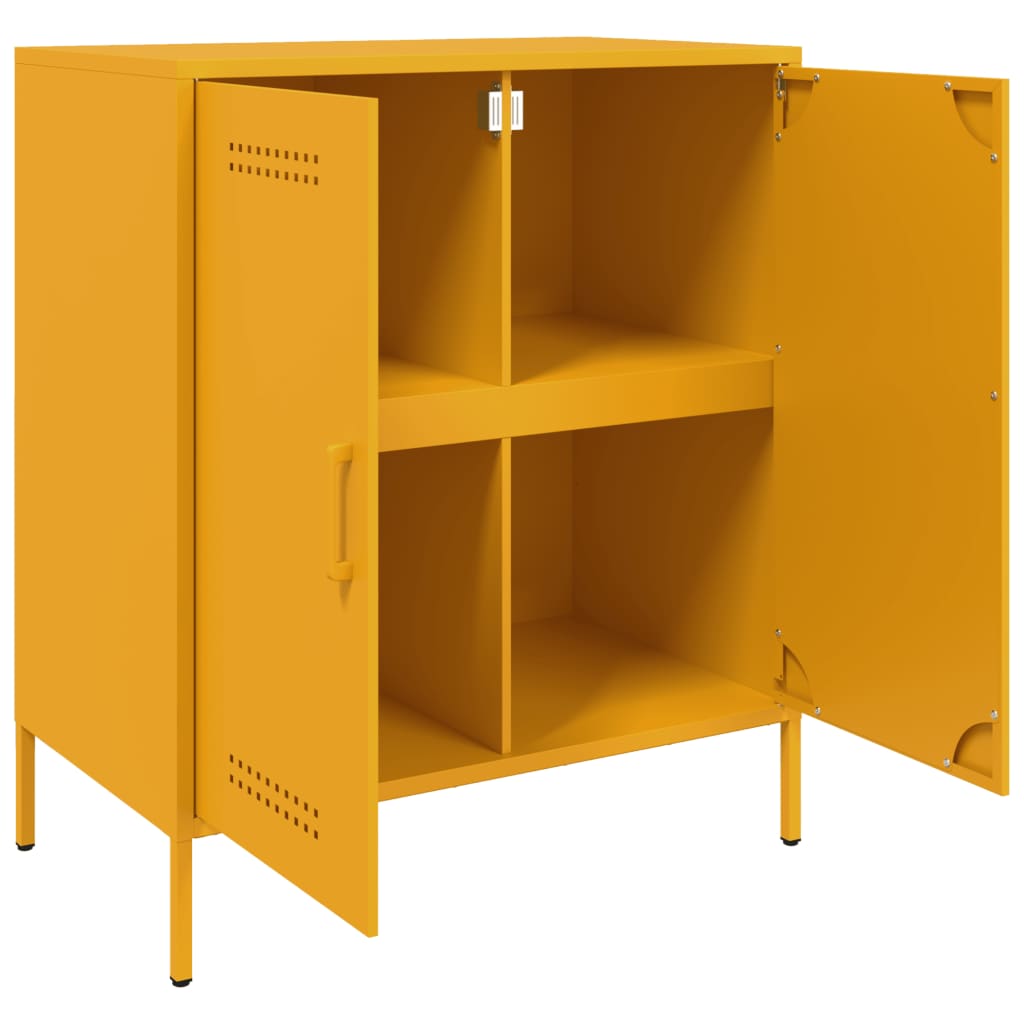 vidaXL Sideboard Mustard Yellow 68x39x79 cm Steel