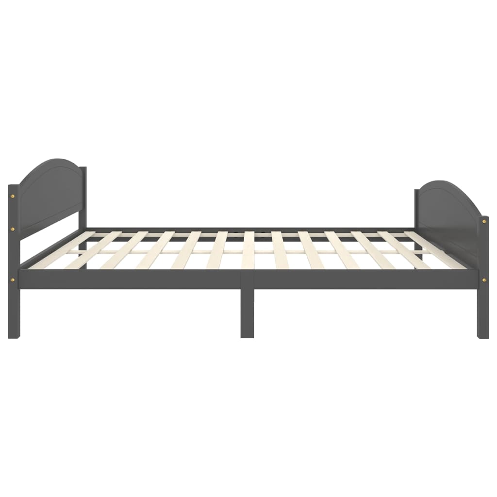 vidaXL Bed Frame without Mattress Dark Grey Solid Pine Wood 160x200 cm