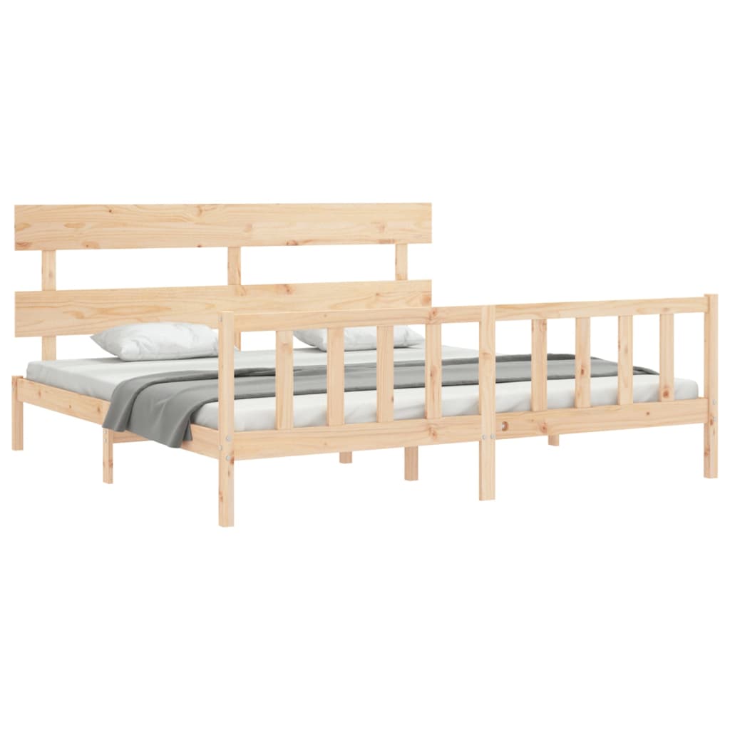 vidaXL Bed Frame without Mattress Super King Size Solid Wood Pine