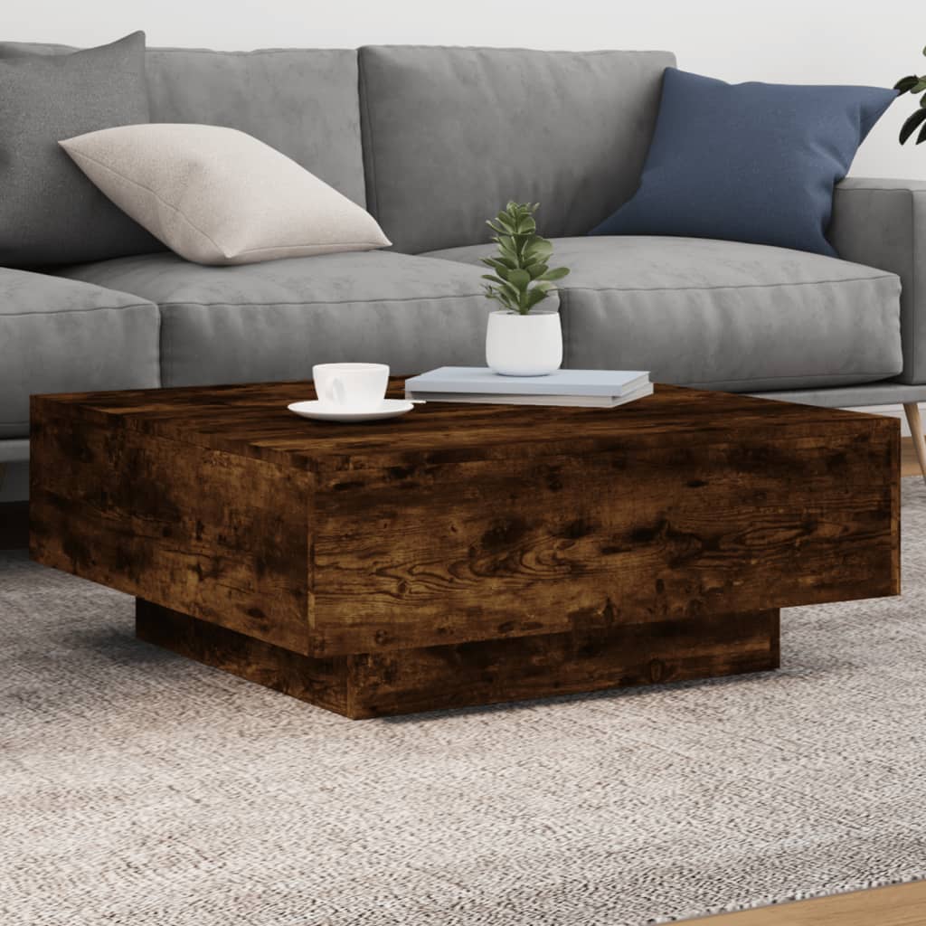 vidaXL Coffee Table Smoked Oak 80x80x31 cm Engineered Wood