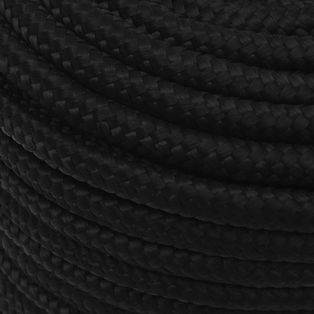 vidaXL Work Rope Black 12 mm 100 m Polyester