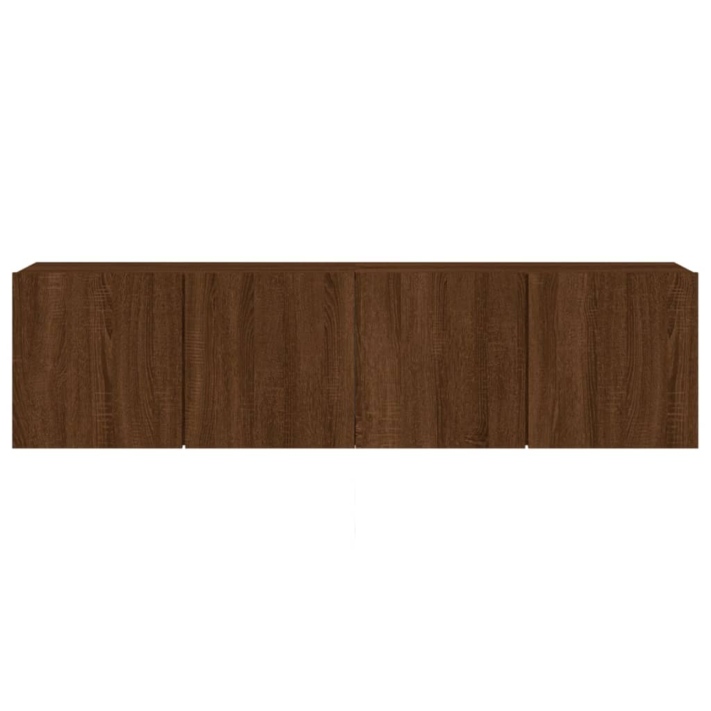 vidaXL TV Cabinets Wall-mounted 2 pcs Brown Oak 80x30x41 cm