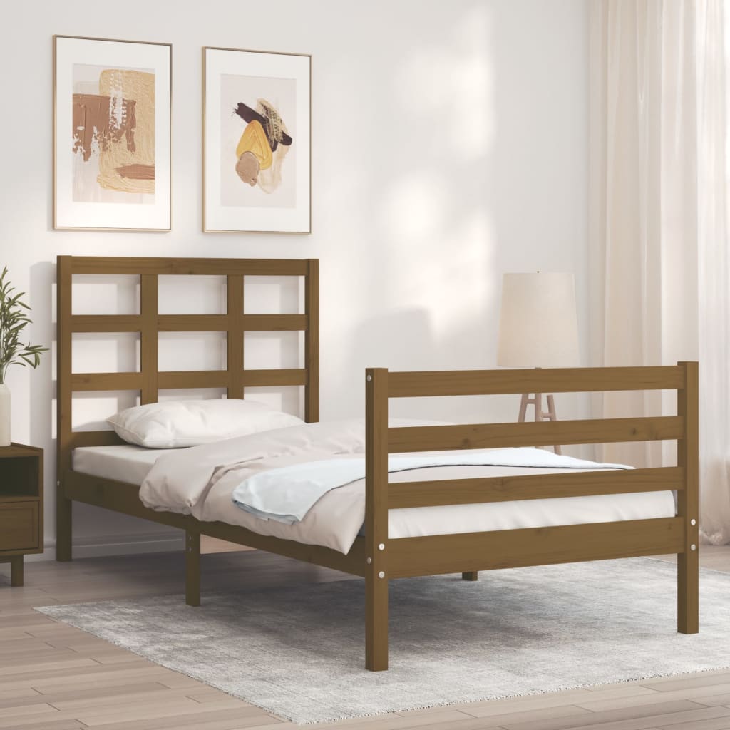 vidaXL Bed Frame without Mattress Honey Brown 90x200 cm Solid Wood