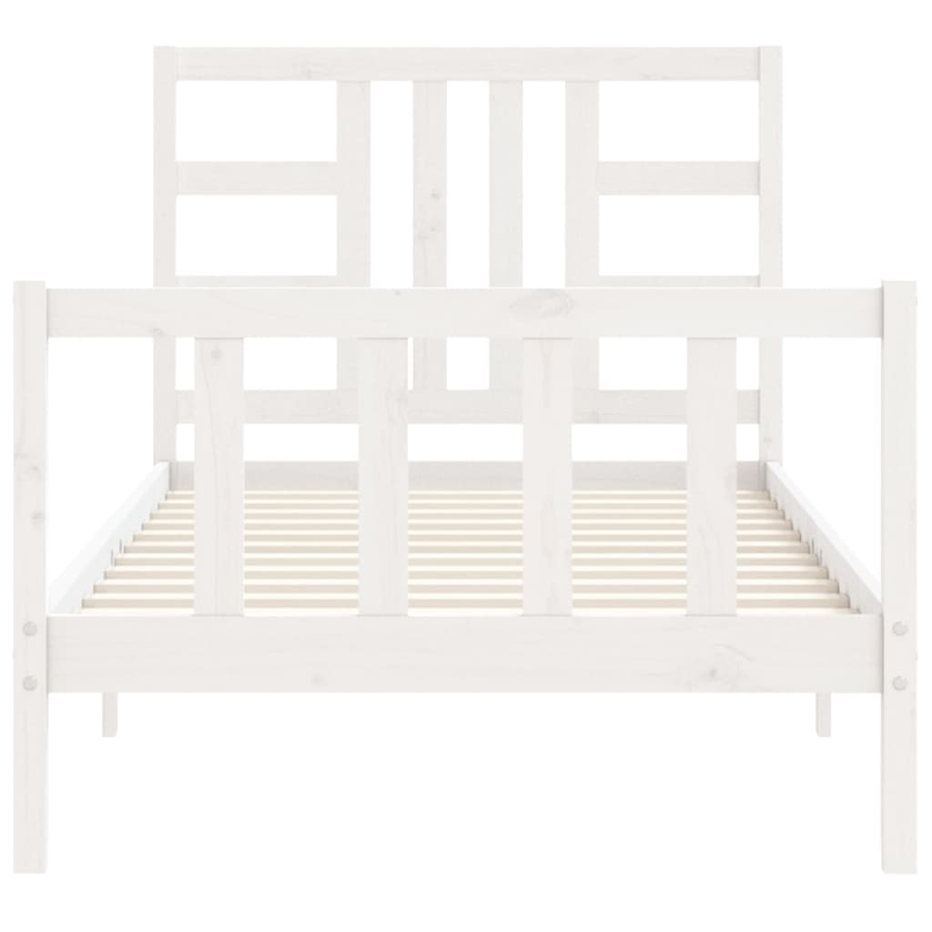 vidaXL Bed Frame without Mattress White 90x190 cm Single Solid Wood Pine