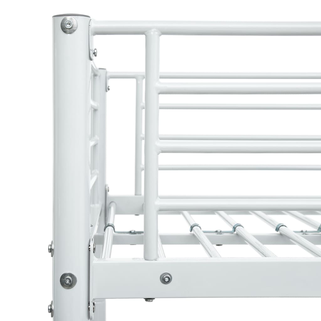 vidaXL Bunk Bed Frame without Mattress White Metal 140x200 cm/90x200 cm