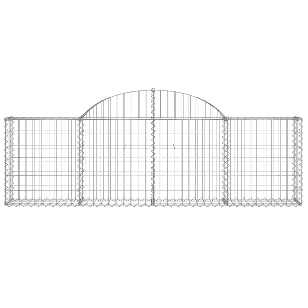 vidaXL Arched Gabion Baskets 5 pcs 200x30x60/80 cm Galvanised Iron