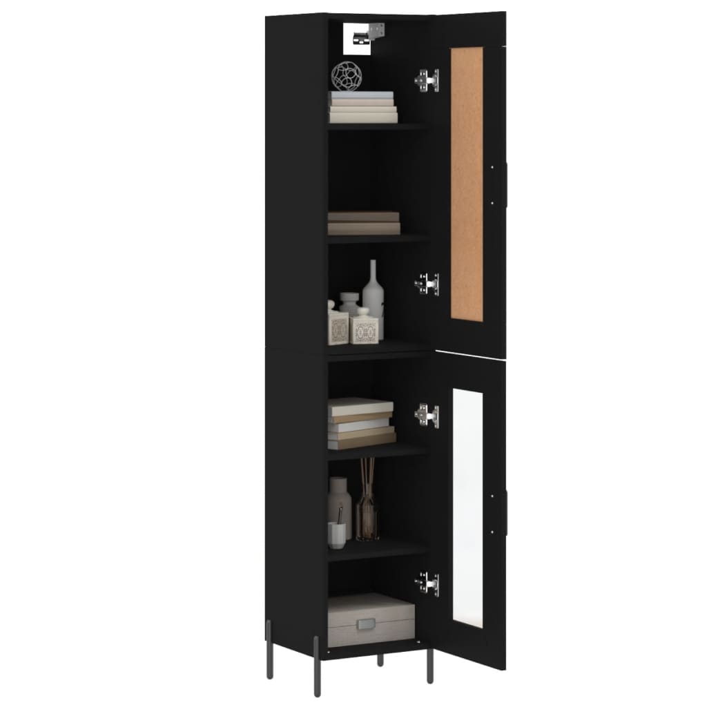 vidaXL Highboard Black 34.5x34x180 cm Engineered Wood