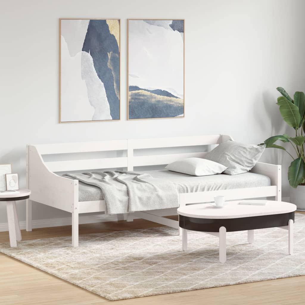 vidaXL Day Bed without Mattress White 90x200 cm Solid Wood Pine