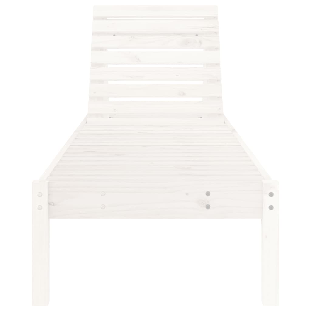 vidaXL Sun Lounger White 199.5x60x74 cm Solid Wood Pine