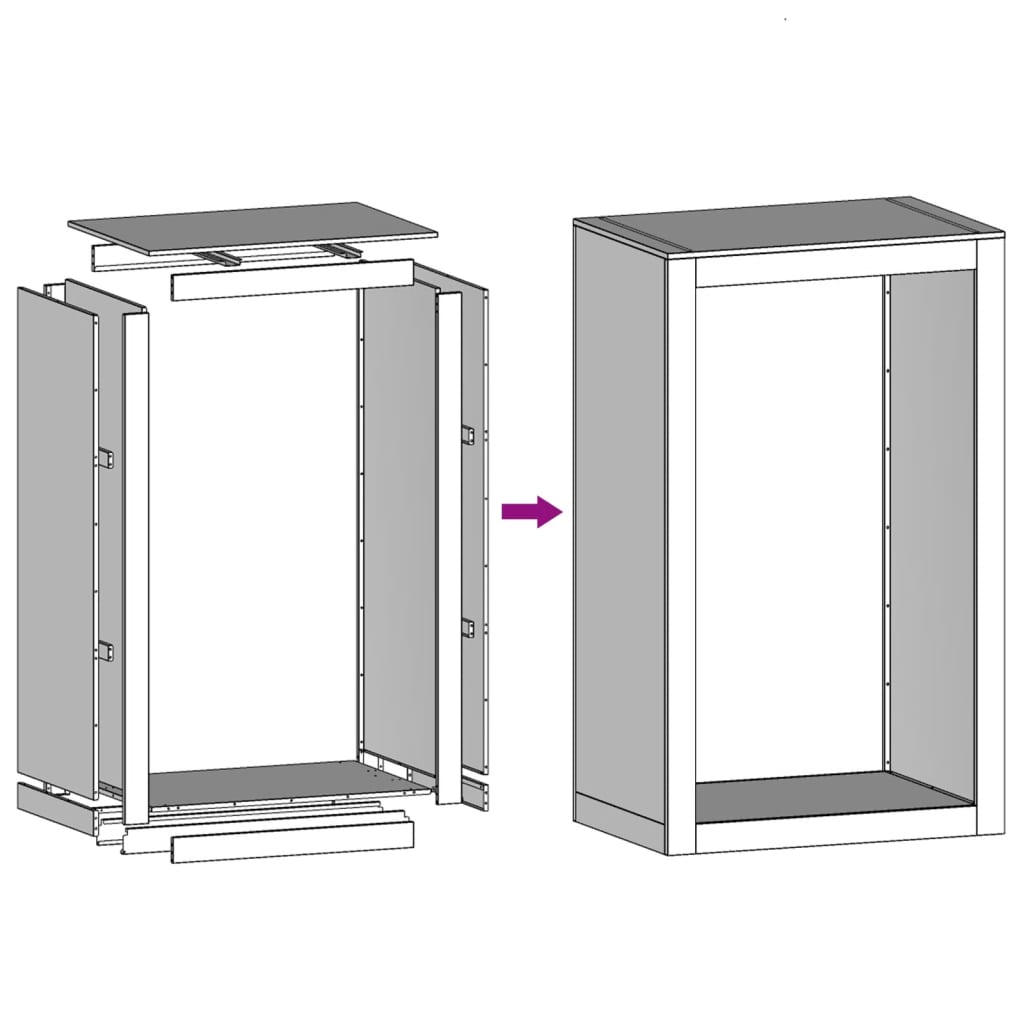 vidaXL Firewood Rack 60x40x100 cm Stainless Steel