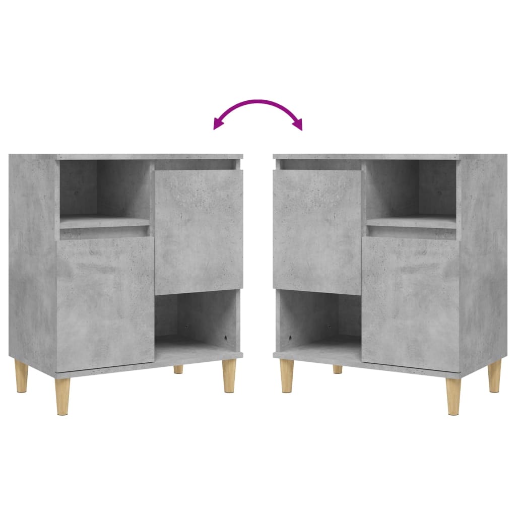 vidaXL Sideboards 2 pcs Concrete Grey 60x35x70 cm Engineered Wood