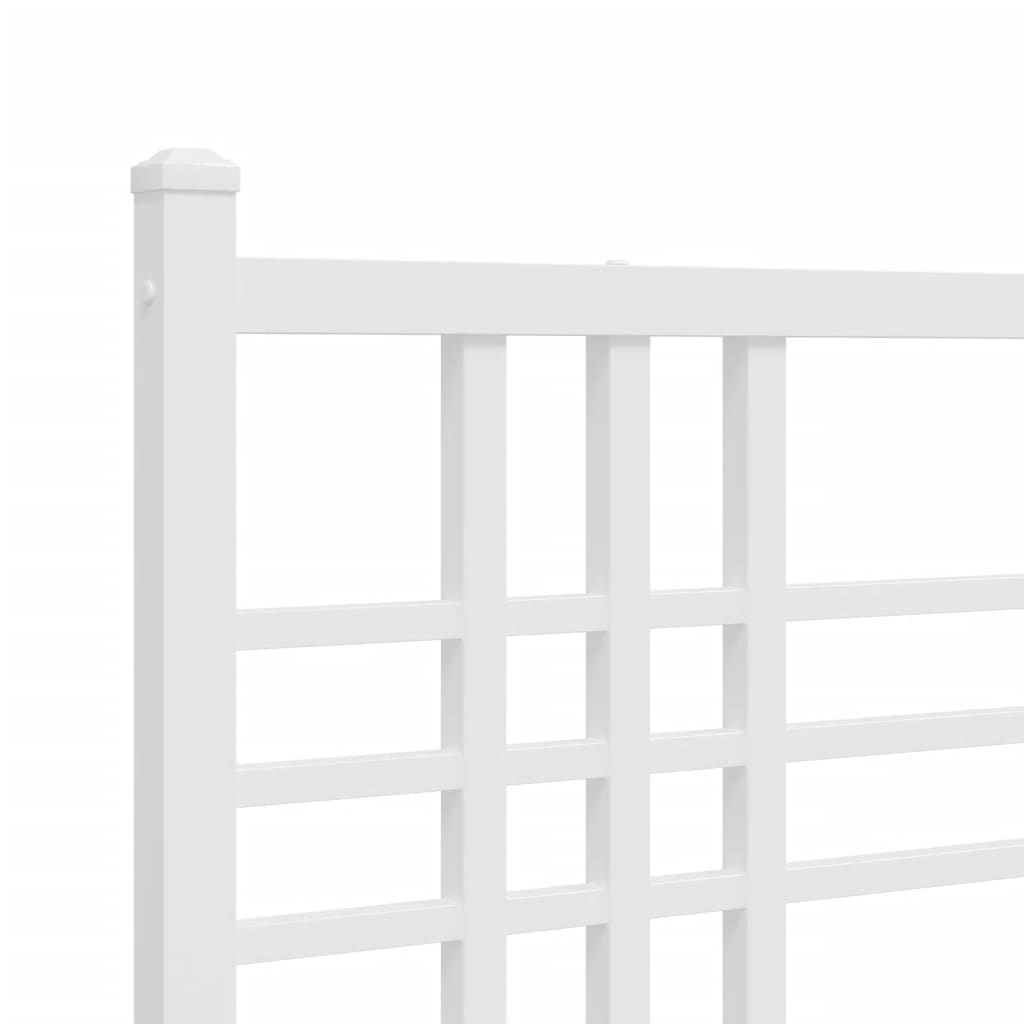 vidaXL Metal Bed Frame without Mattress with Footboard White 140x200 cm