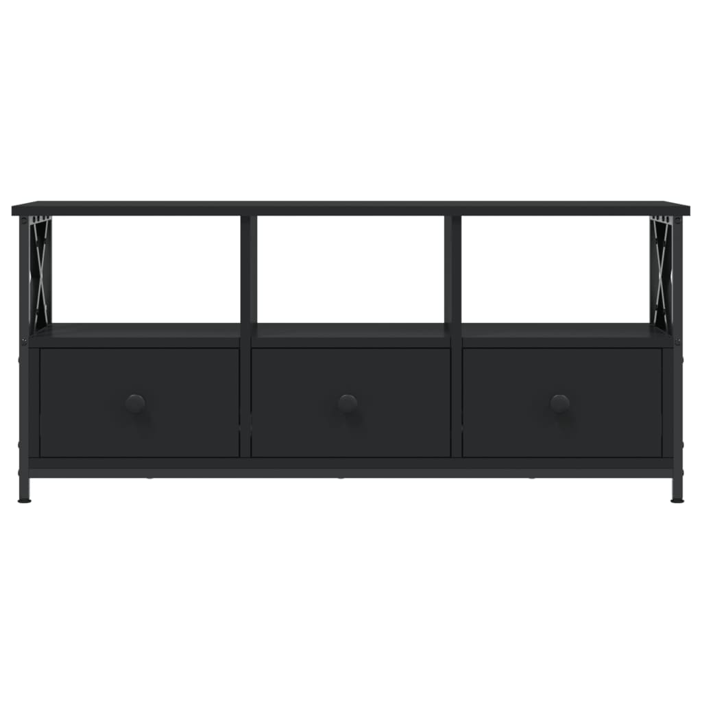 vidaXL TV Cabinet Black 102x33x45 cm Engineered Wood&Iron