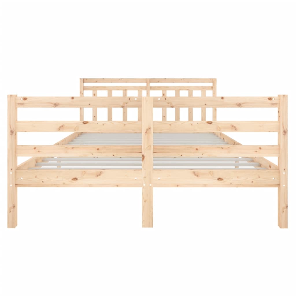 vidaXL Bed Frame without Mattress Solid Wood 140x190 cm (810410+814094)