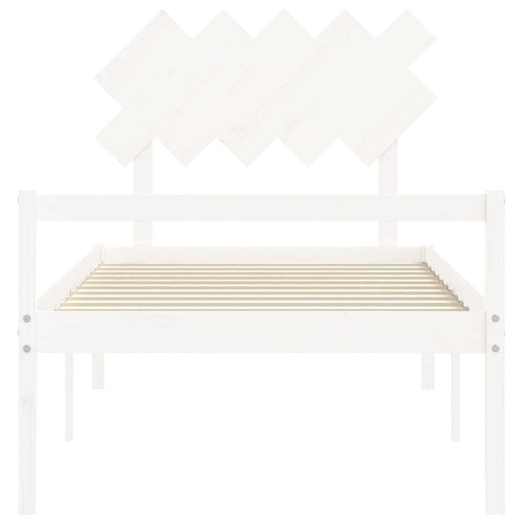 vidaXL Senior Bed without Mattress White 100x200 cm Solid Wood