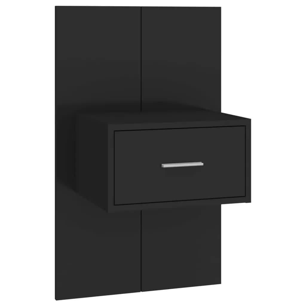 vidaXL Bed Headboard with Cabinets Black Engineered Wood