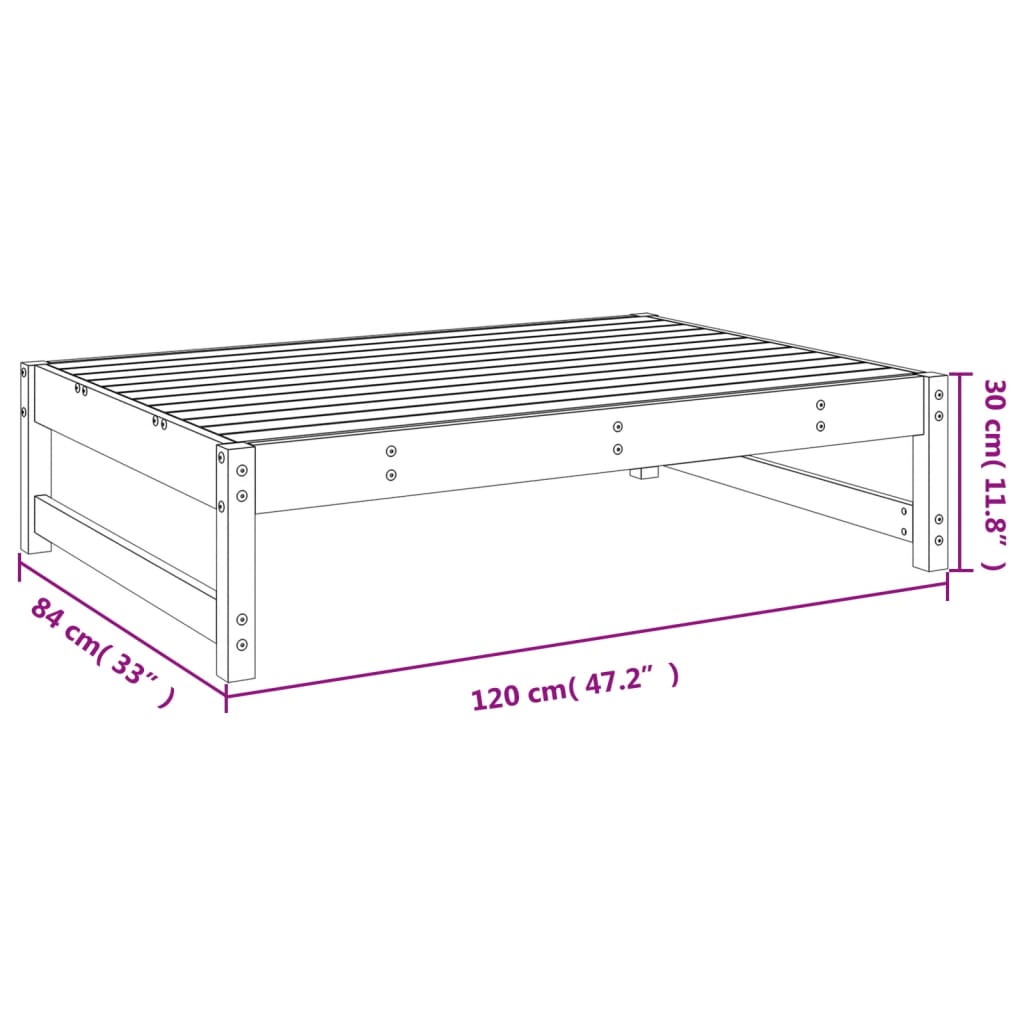 vidaXL Garden Footstool 120x80 cm Impregnated Wood Pine