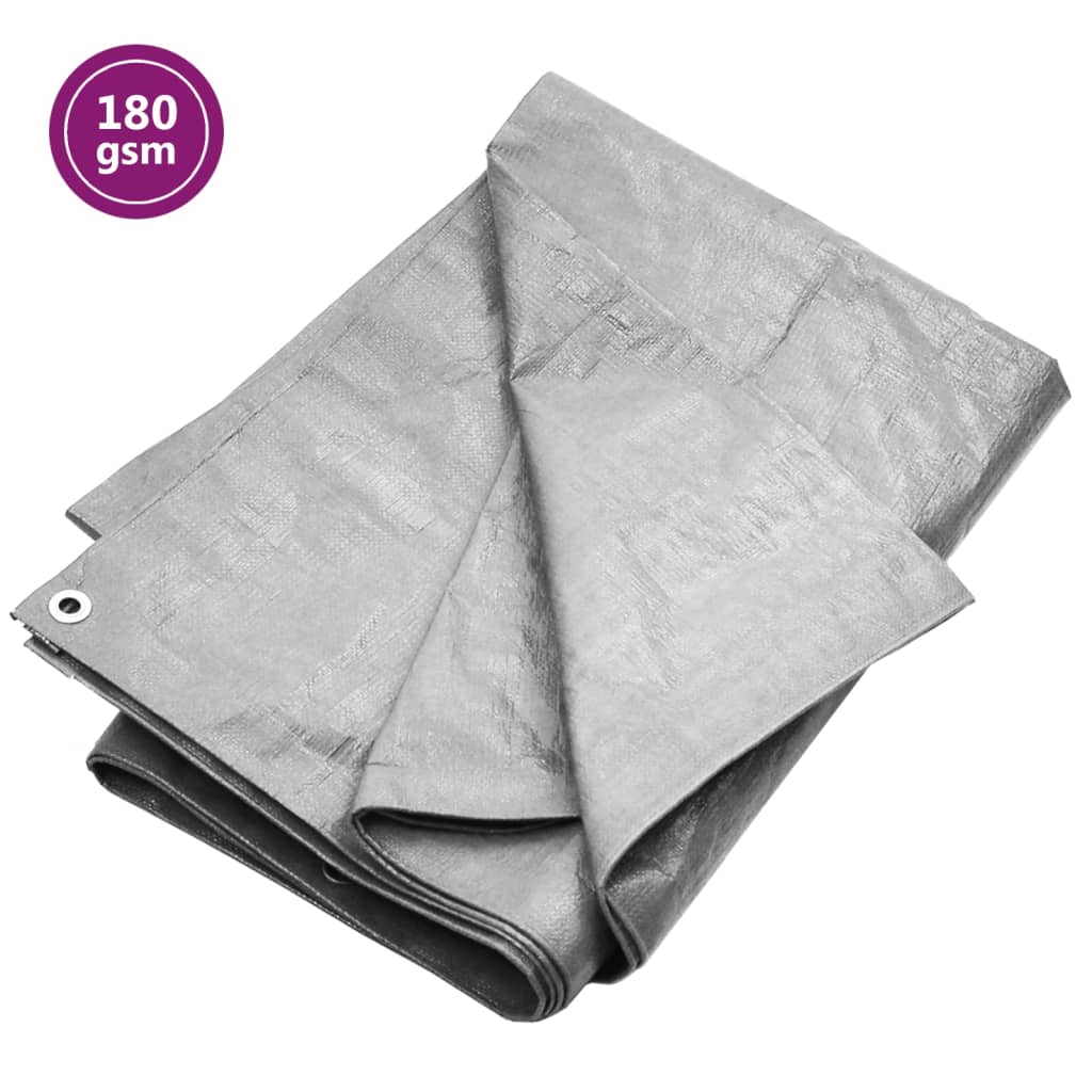 vidaXL Tarpaulin 180 g/m² 4x5 m Grey HDPE