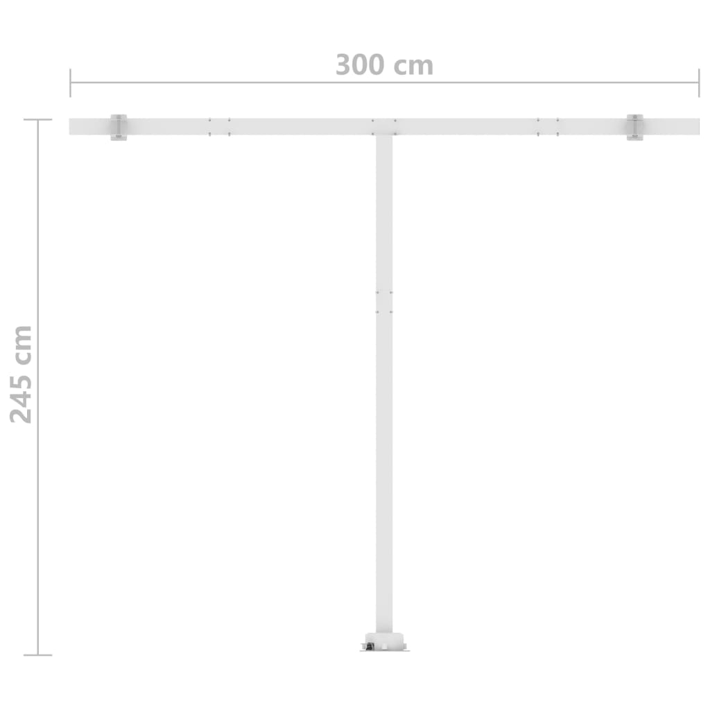 vidaXL Manual Retractable Awning with LED 350x250 cm Cream