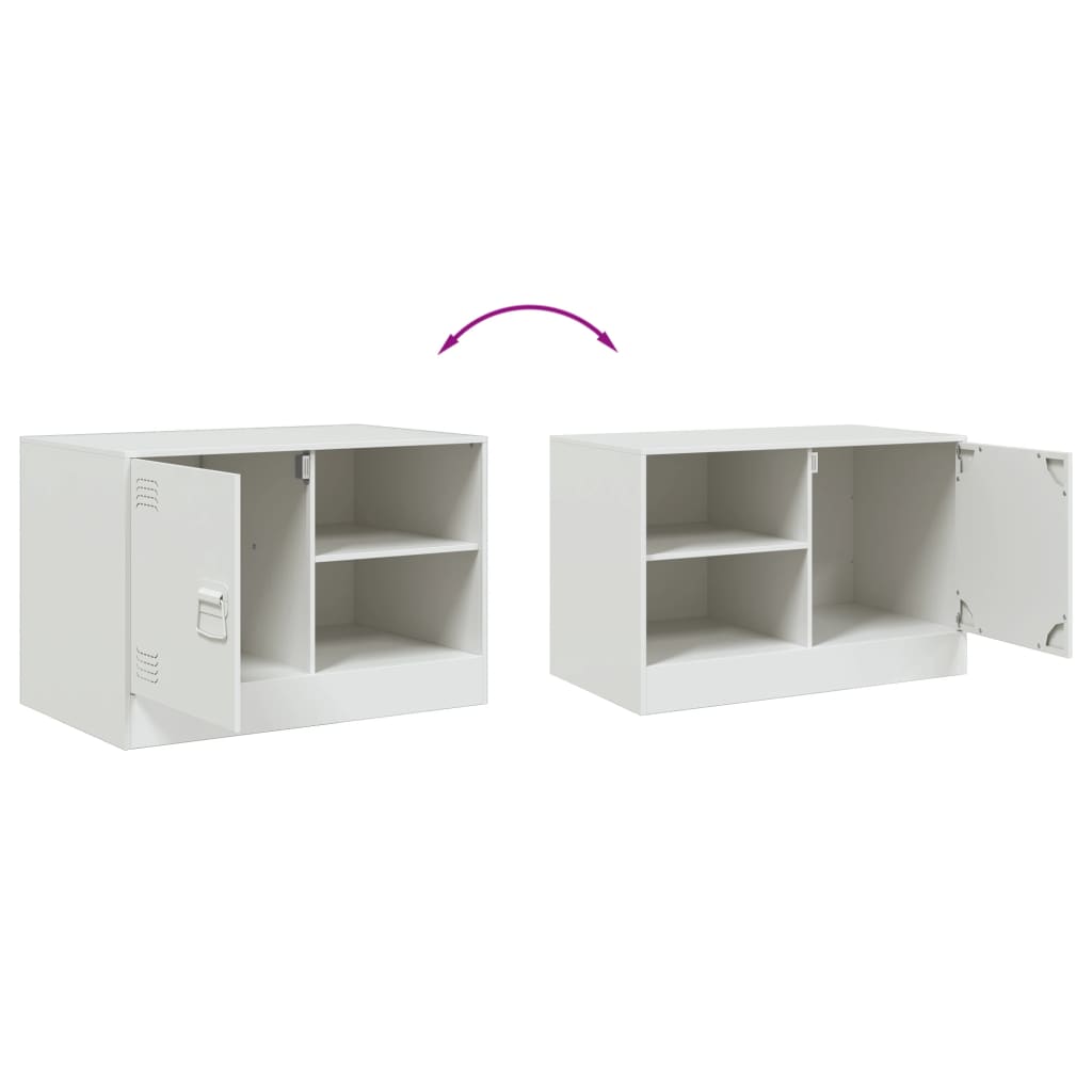 vidaXL TV Cabinet White 67x39x44 cm Steel