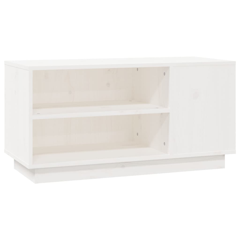 vidaXL TV Cabinet White 80x35x40.5 cm Solid Wood Pine