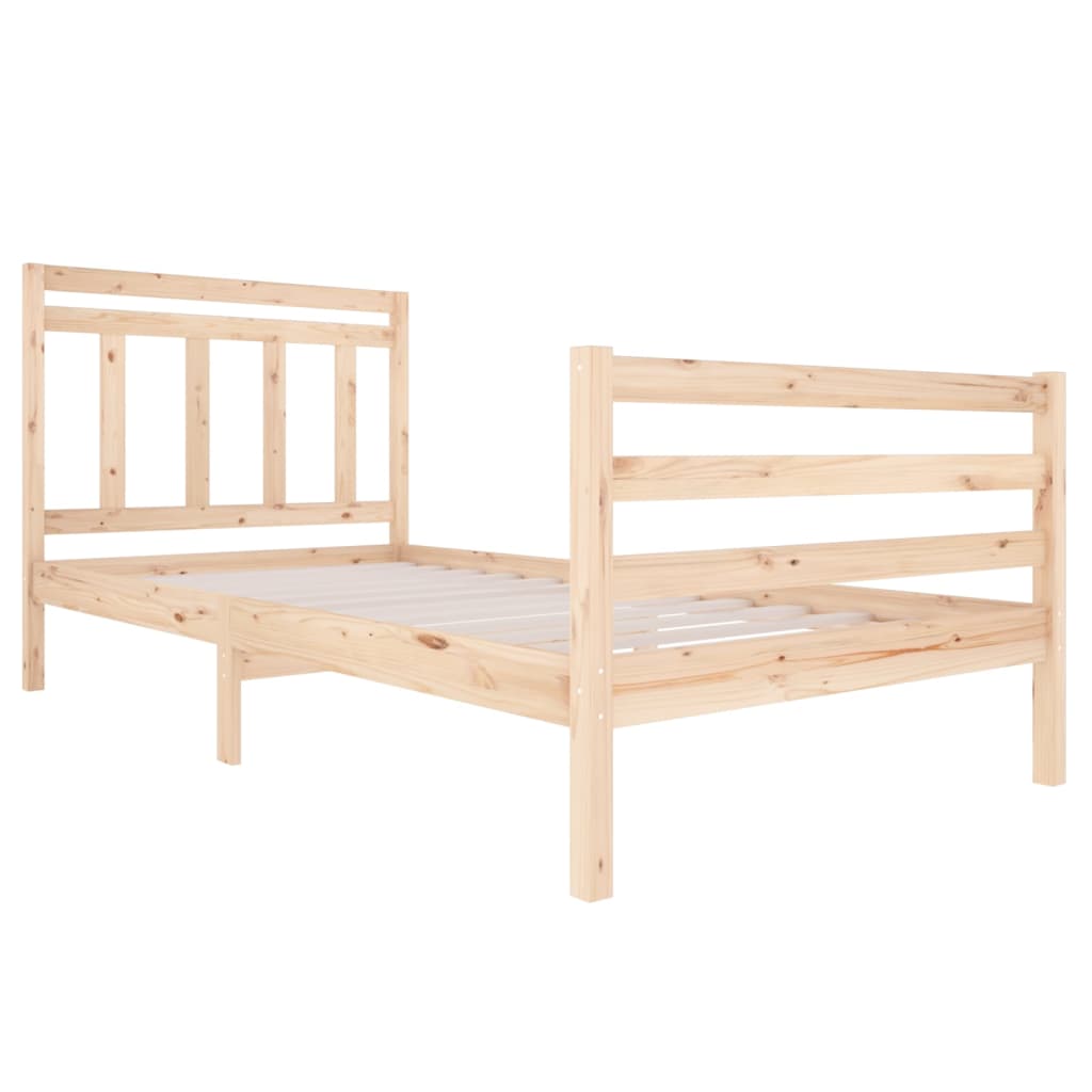 vidaXL Bed Frame without Mattress Solid Wood 120x200 cm (810425+814084)