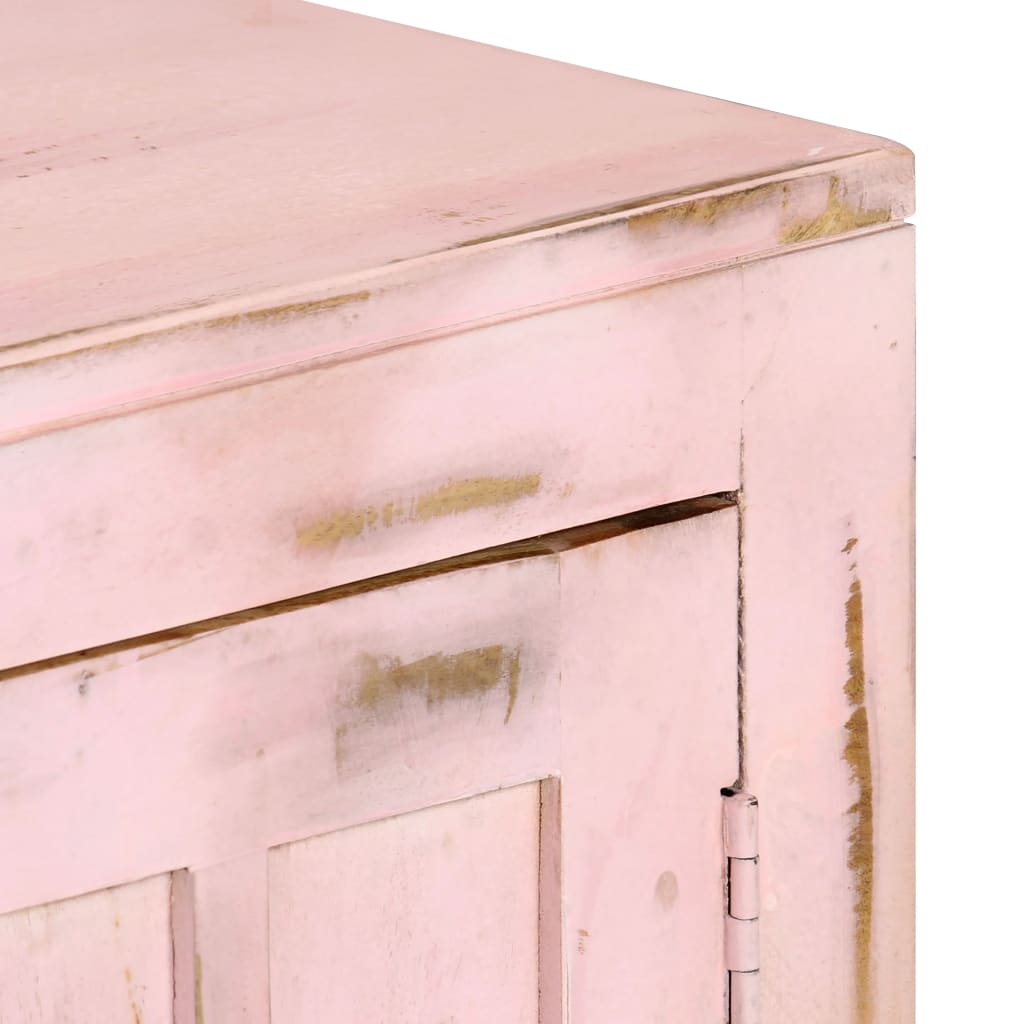 vidaXL Sideboard Light Pink 110x35x70 cm Solid Mango Wood