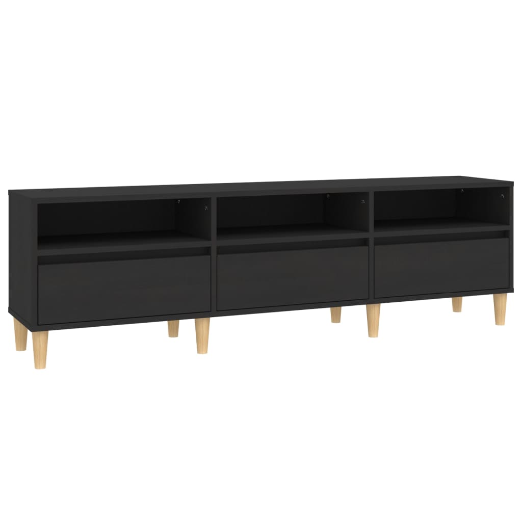 vidaXL TV Cabinet Black 150x30x44.5 cm Engineered Wood