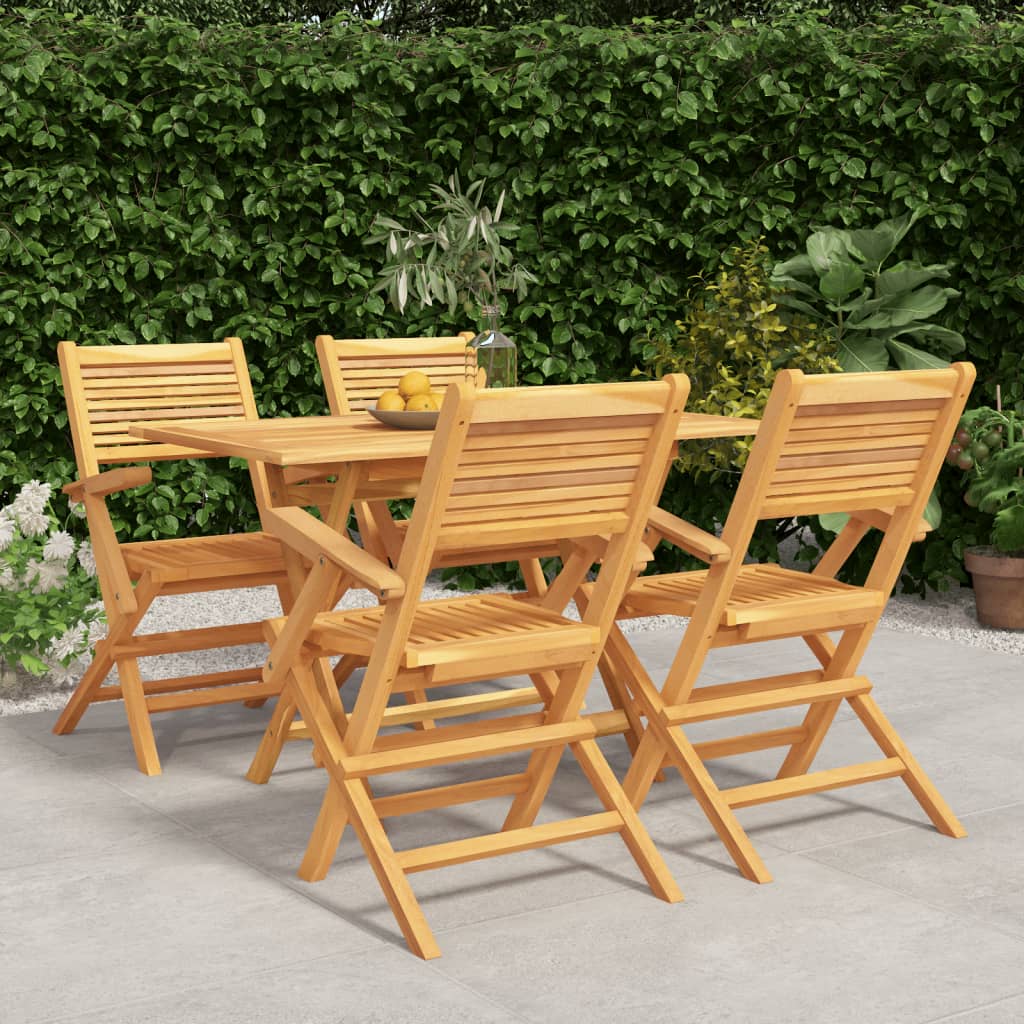 vidaXL 5 Piece Garden Dining Set Solid Wood Teak