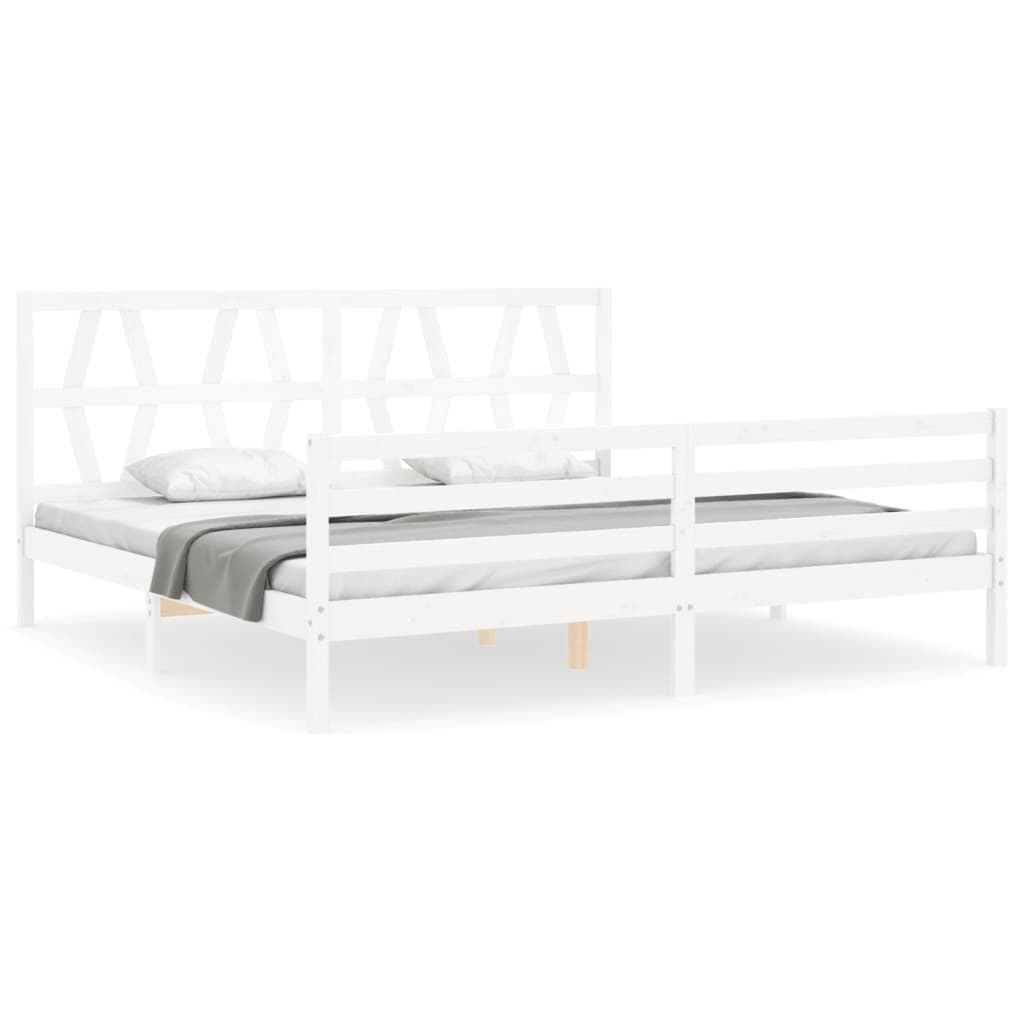 vidaXL Bed Frame without Mattress White 200x200 cm Solid Wood