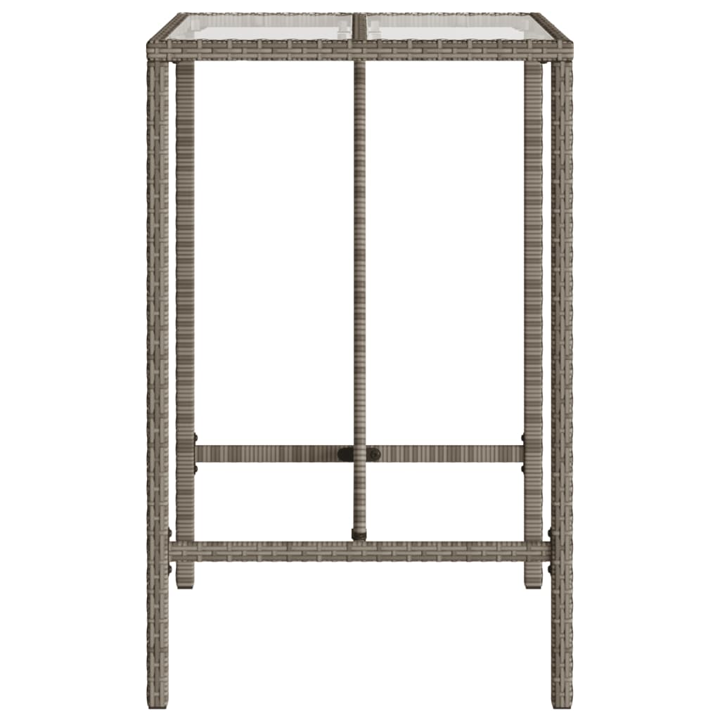 vidaXL Outdoor Bar Table Grey 70x70x110 cm Poly Rattan