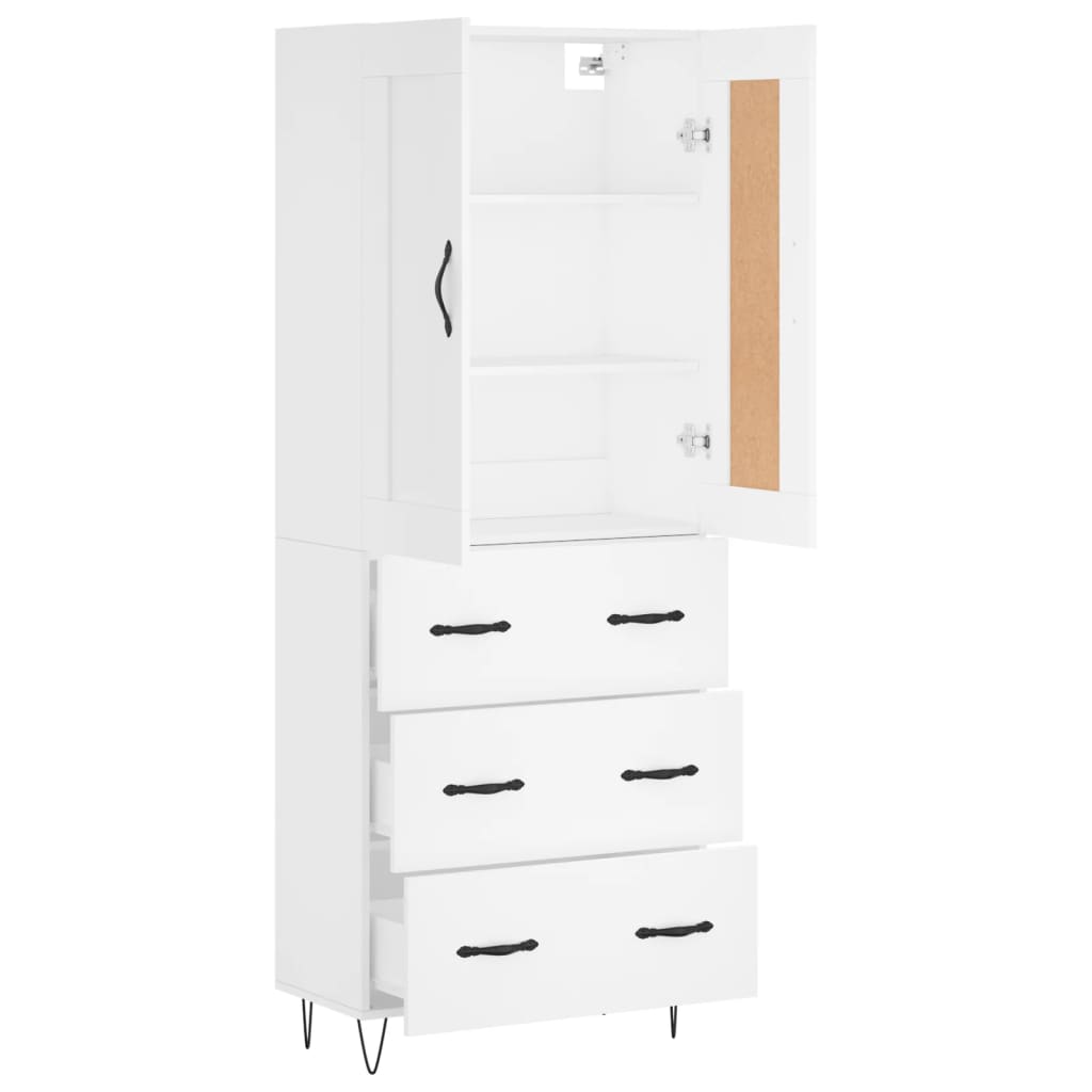 vidaXL Highboard White 69.5x34x180 cm Engineered Wood