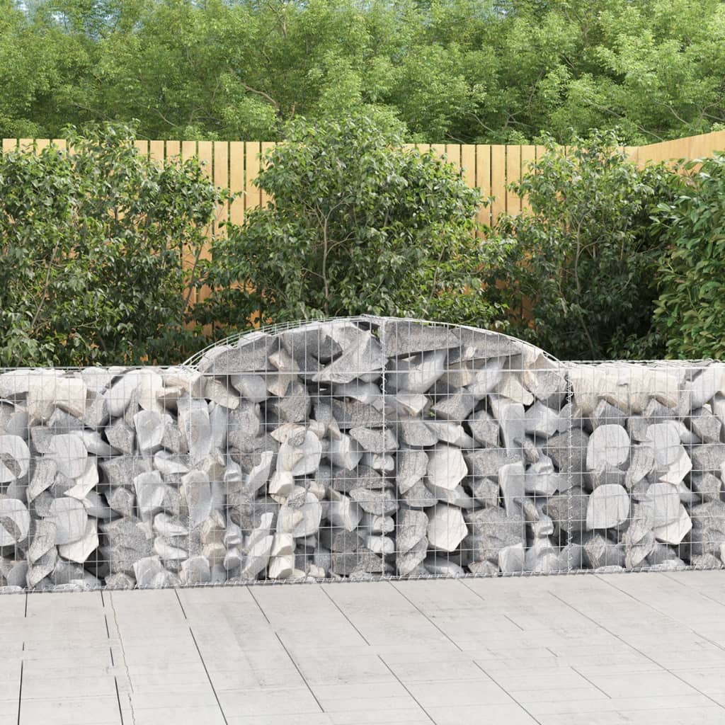 vidaXL Arched Gabion Baskets 11 pcs 300x50x80/100 cm Galvanised Iron