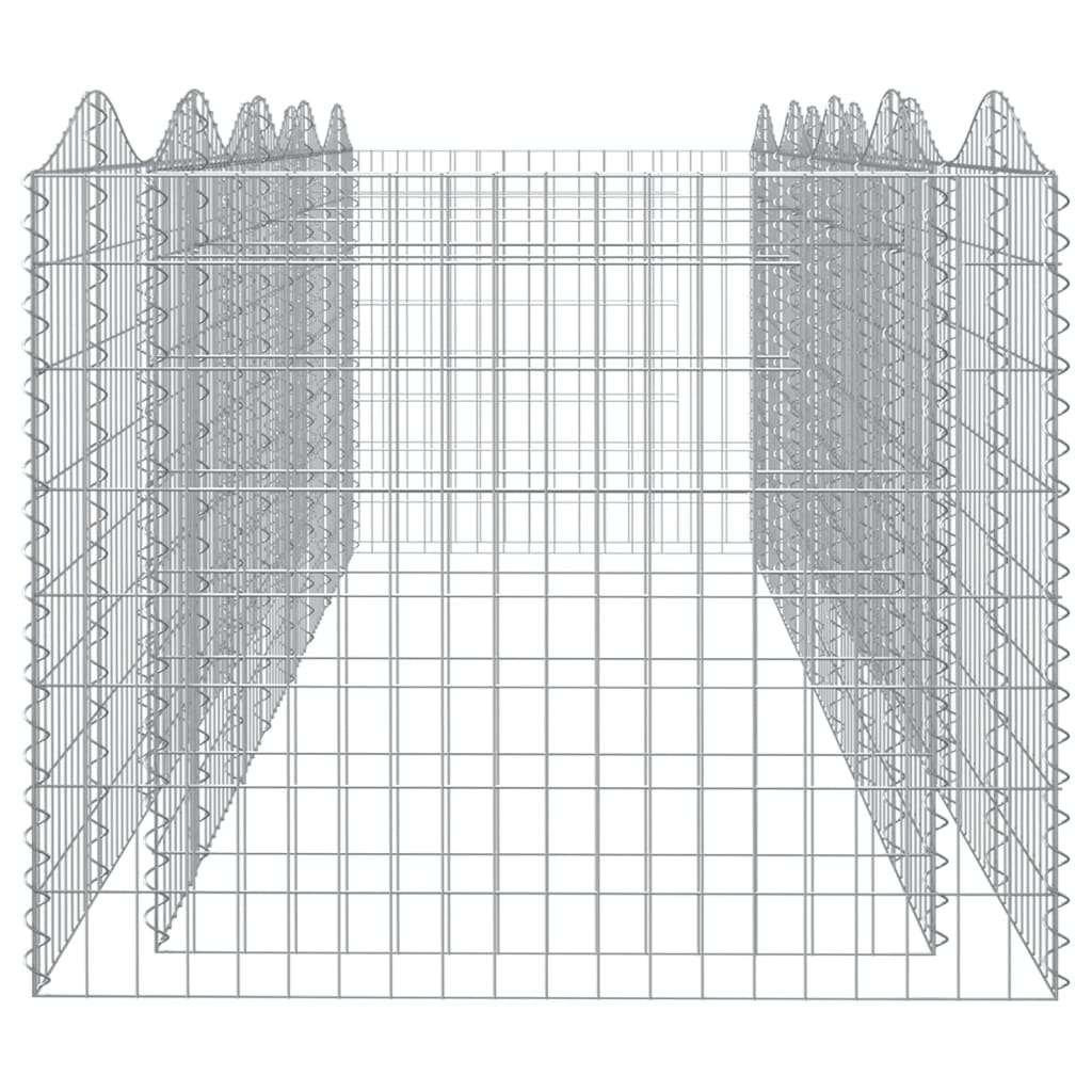 vidaXL Arched Gabion Raised Bed 400x100x100 cm Galvanised Iron