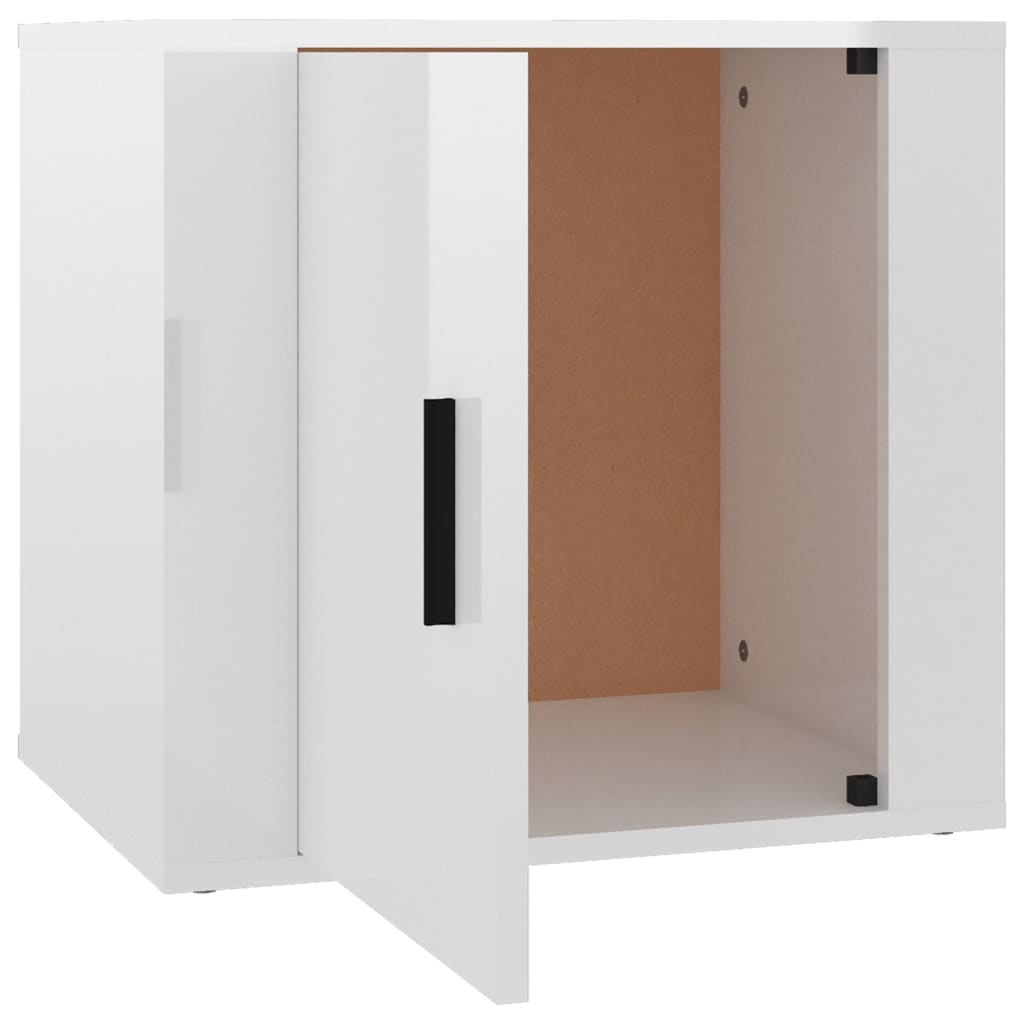 vidaXL Bedside Cabinets 2 pcs High Gloss White 50x39x47 cm