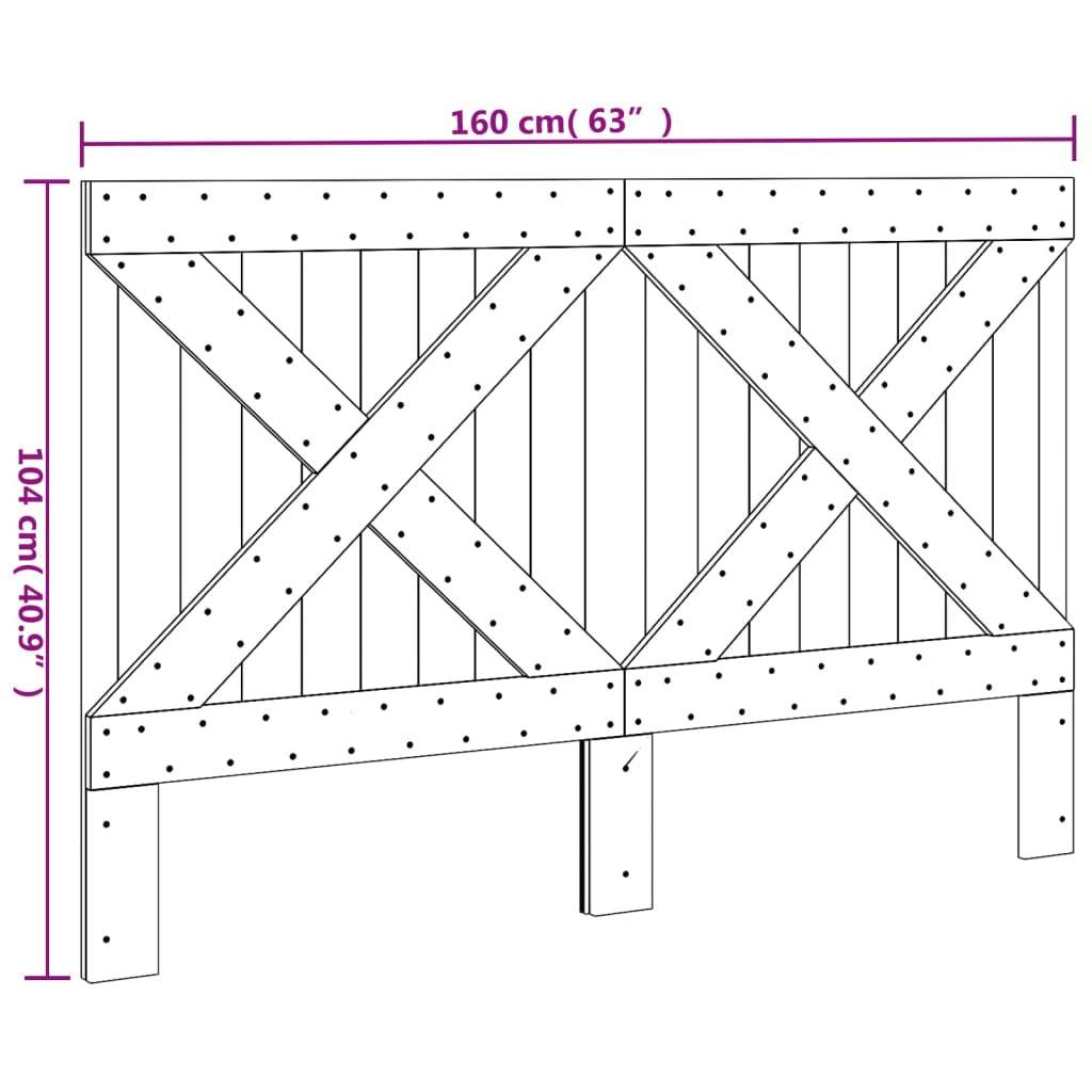 vidaXL Headboard 160x104 cm Solid Wood Pine