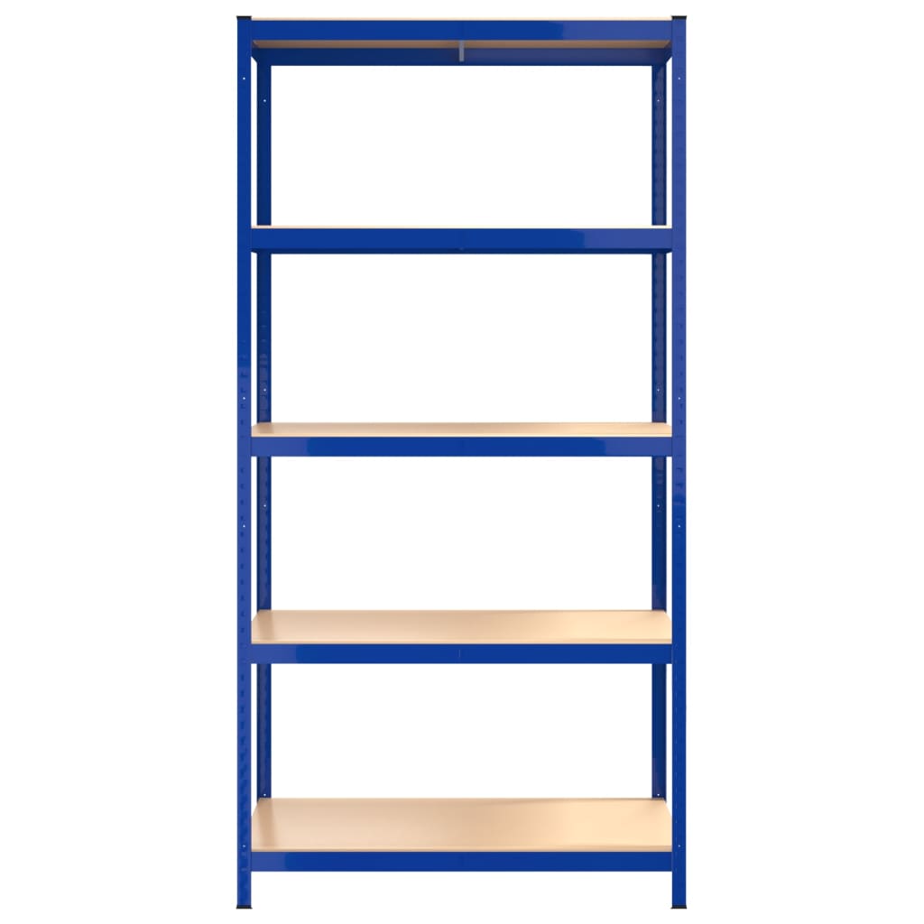 vidaXL 5-Layer Shelves 4 pcs Blue Steel&Engineered Wood